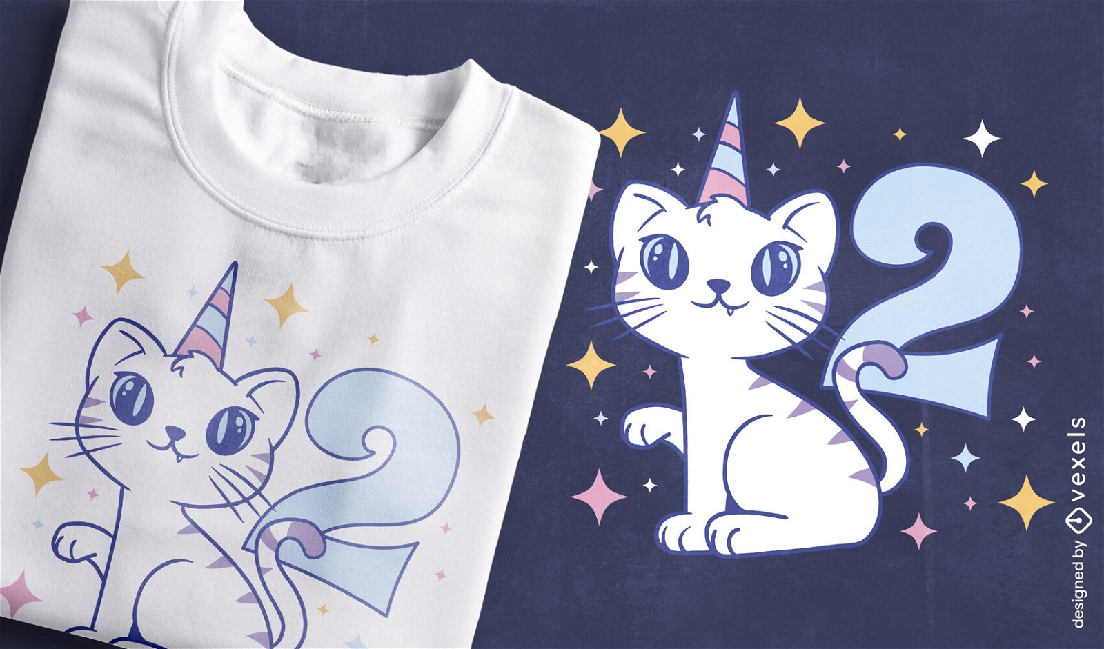 Design de camiseta de número de gato de aniversário