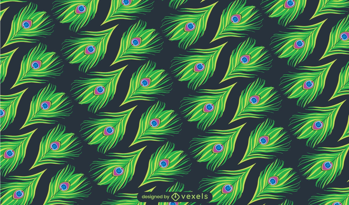 Diseño de patrón de plumas de pavo real