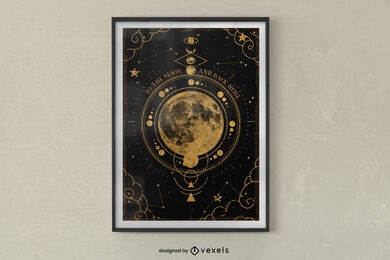 Diseño de cartel de mapa lunar