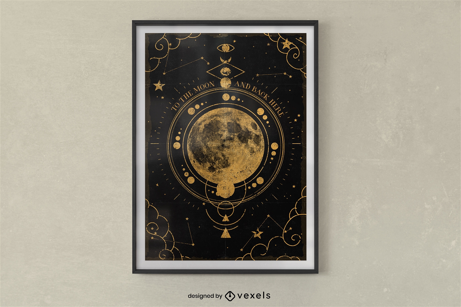 Moon map poster design