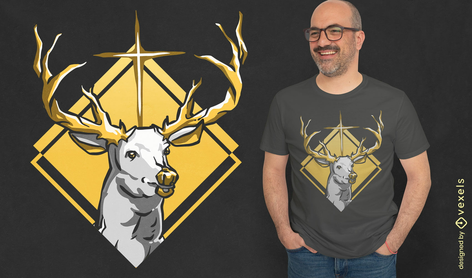 Diseño de camiseta de ciervo de Saint Hubert