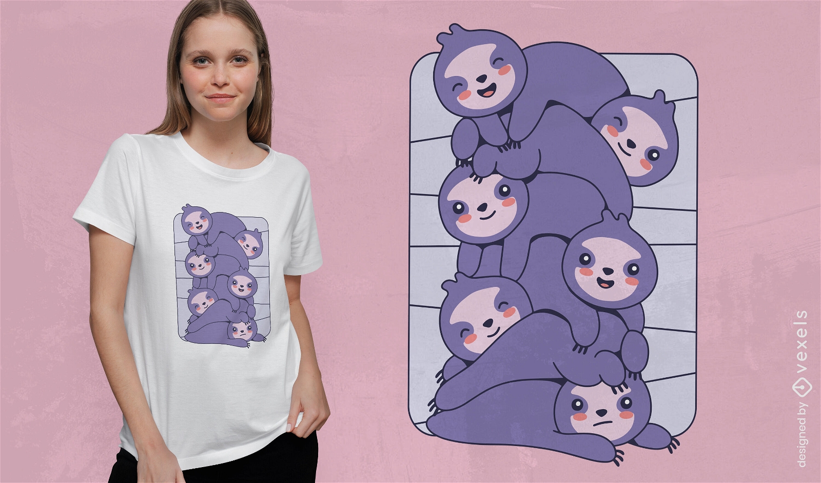 Sloth tower t-shirt design