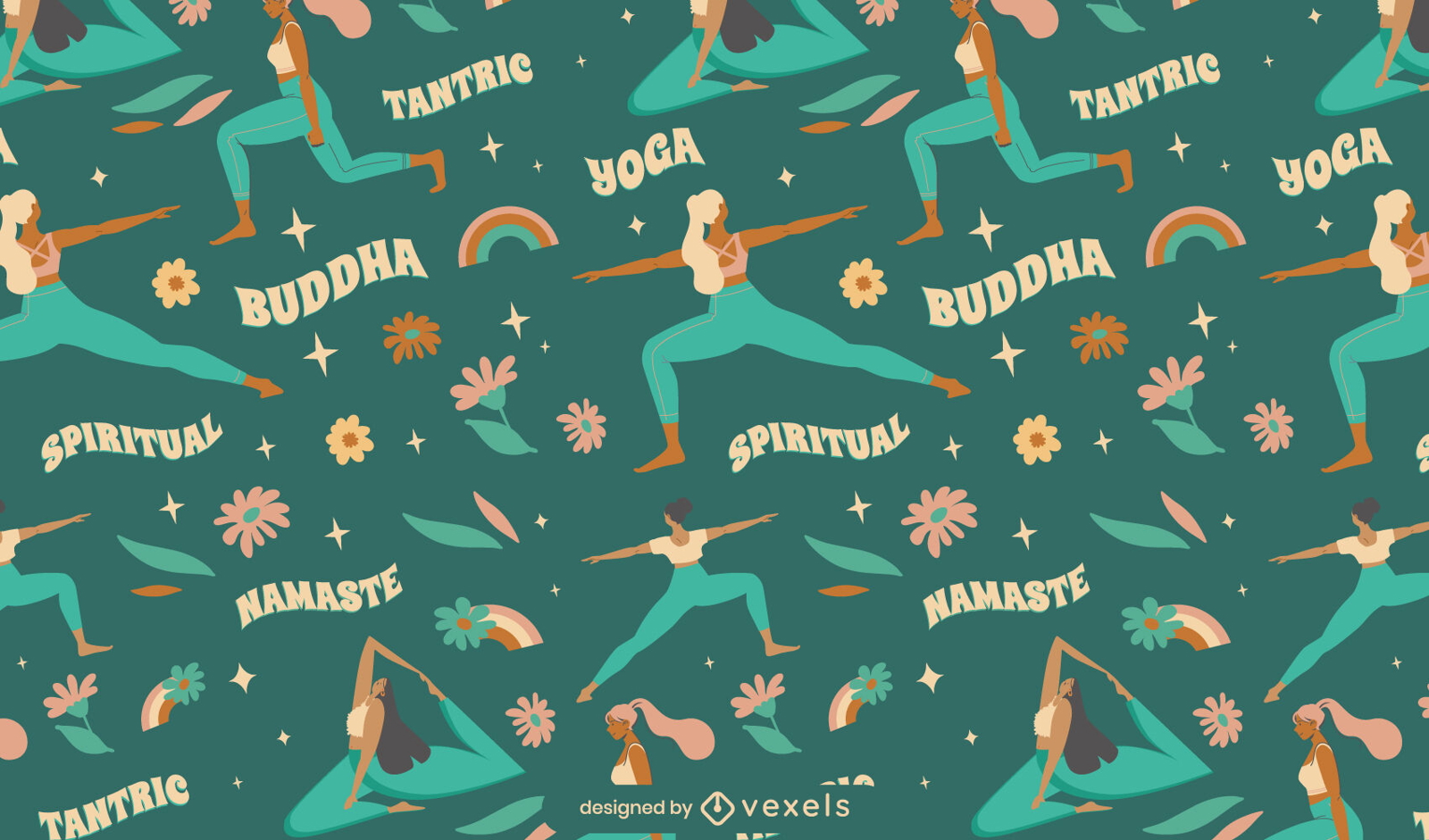 Women doing yoga pattern design