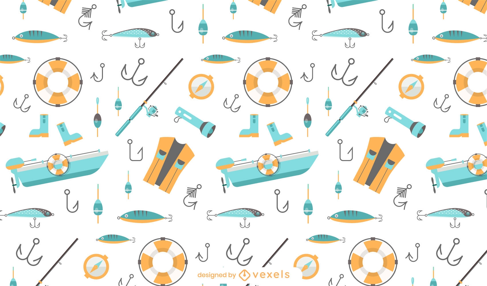 Diseño de patrón de hobby de elementos de pesca