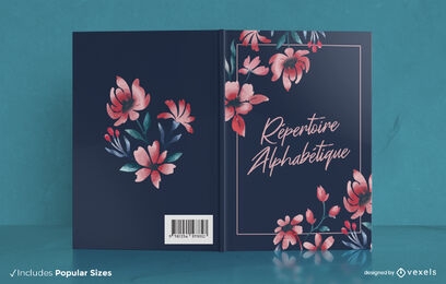 Watercolor red flowers book cover design