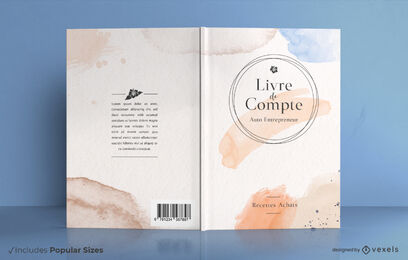 Watercolor stains abstract book cover design