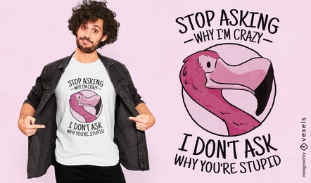 Design de camiseta de flamingo louco