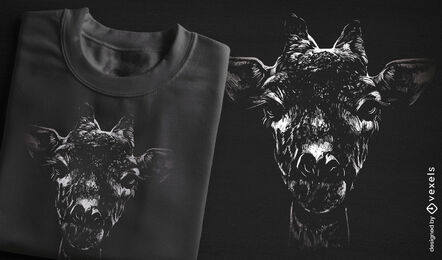 Realistic giraffe animal t-shirt design