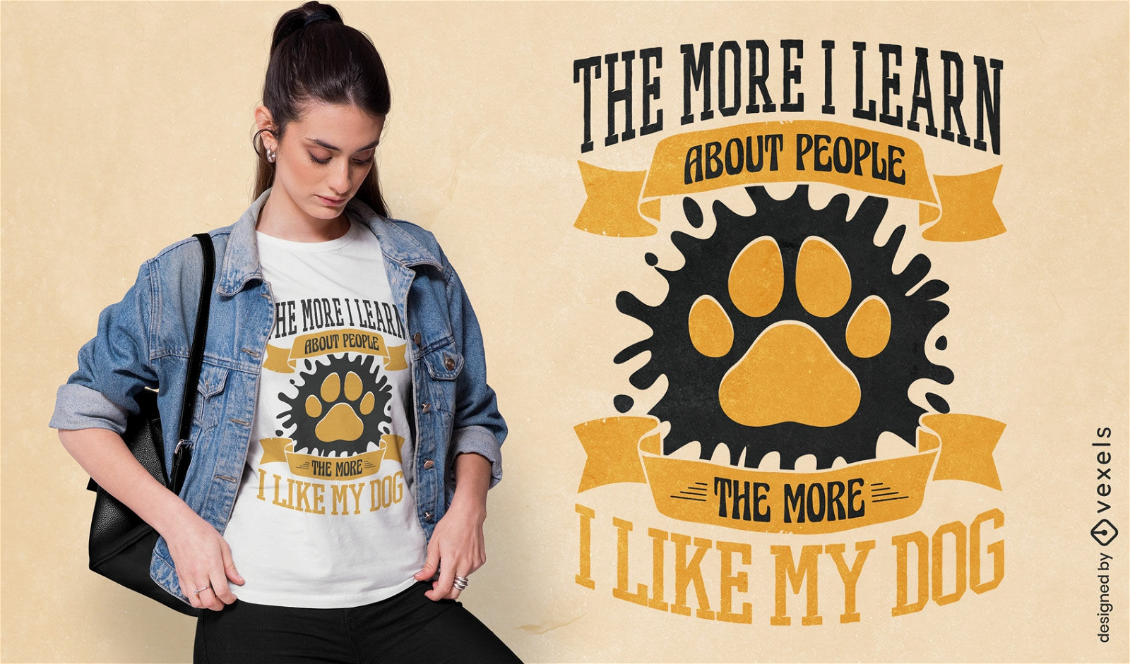 Design de camiseta engraçada de pata de animal de cachorro