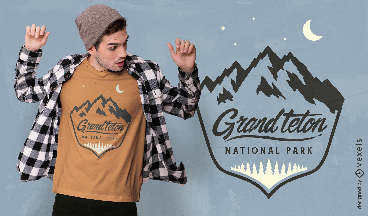 Grand teton national mountains t-shirt design