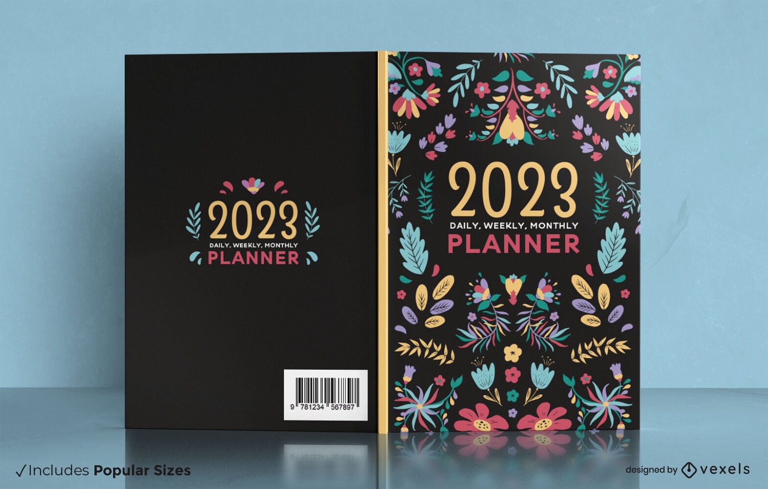 design de capa de livro planejador 2023