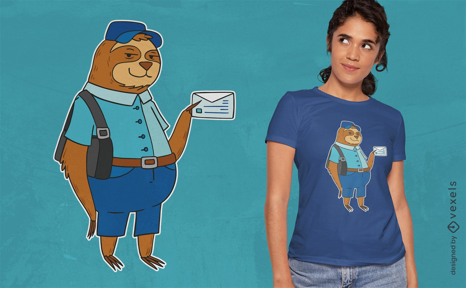 Slow mail sloth t-shirt design