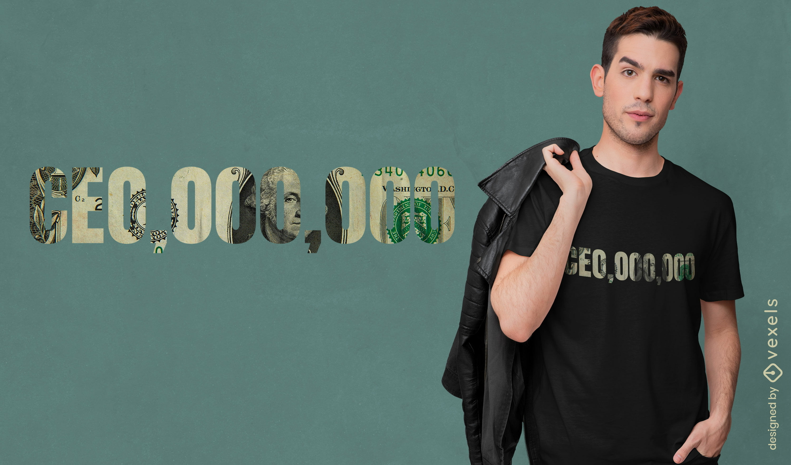 Diseño de camiseta de dinero de CEO