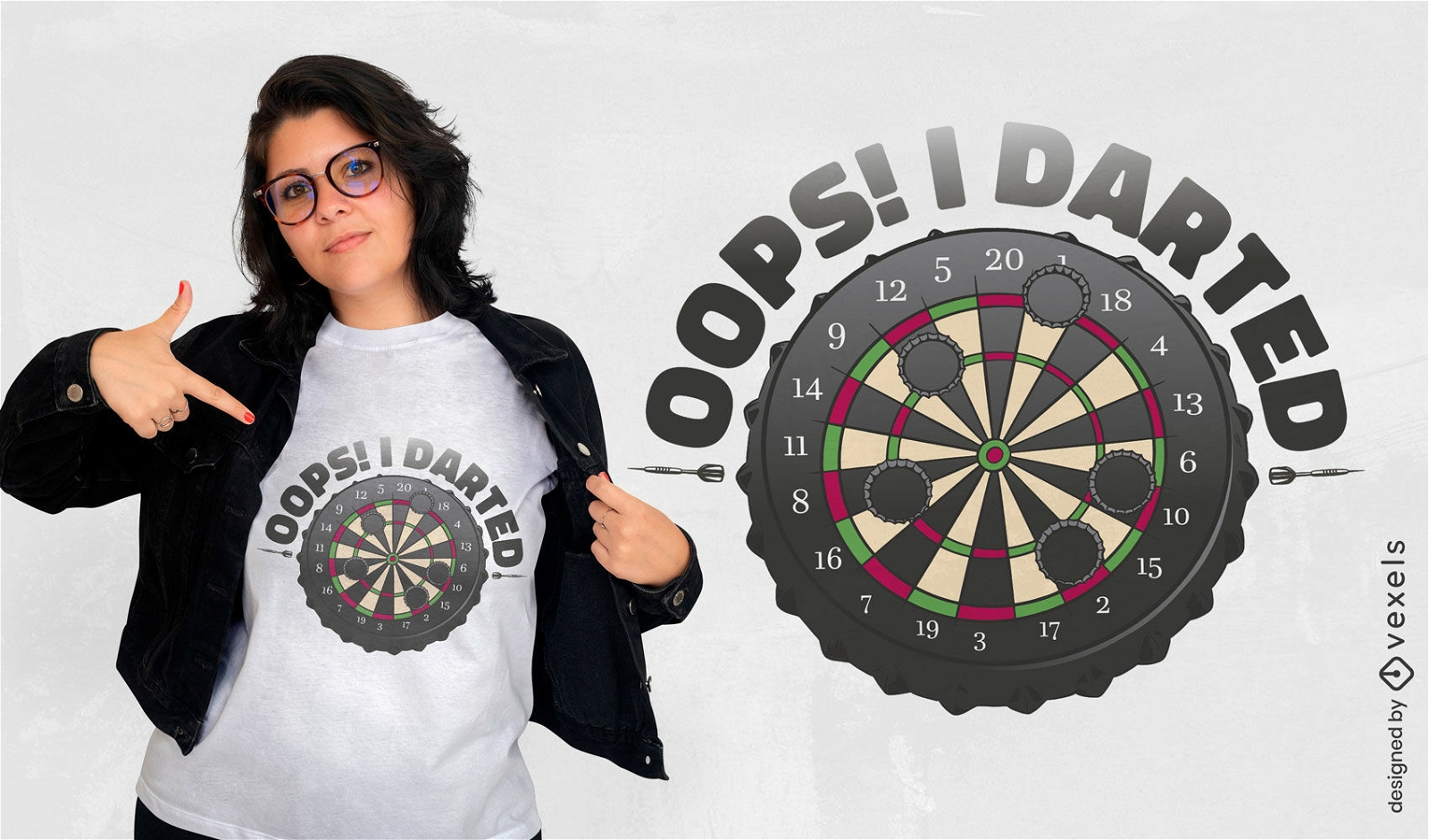 Funny dartboard game t-shirt design