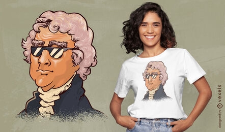 Diseño de camiseta de retrato de Thomas Jefferson