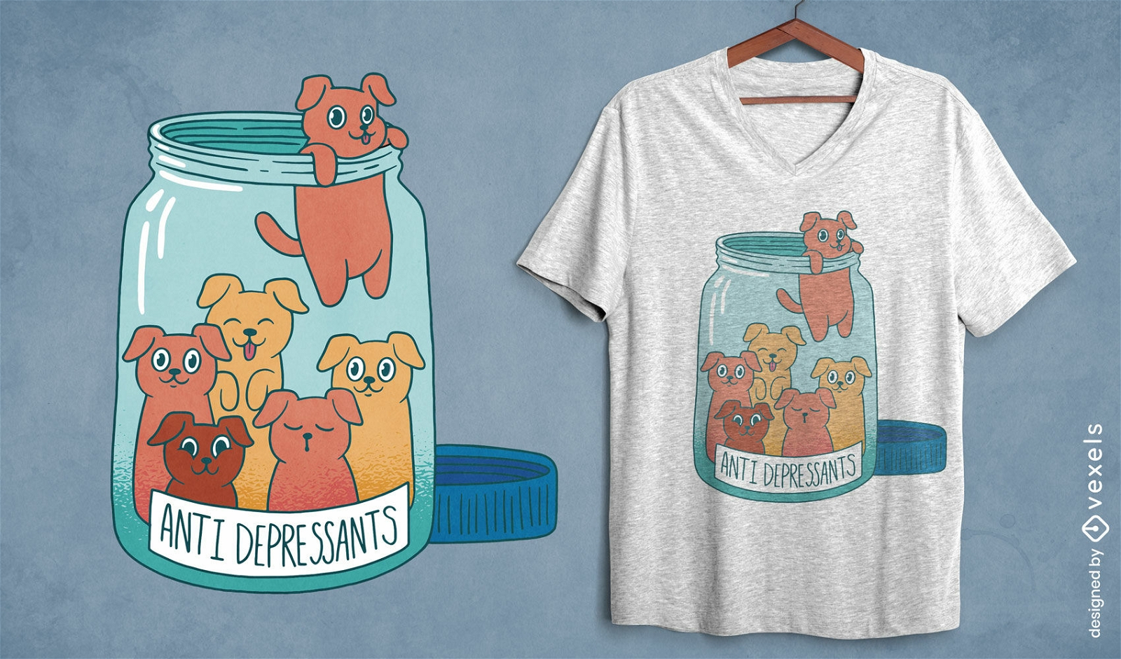 Antidepressiva-Hunde-T-Shirt-Design