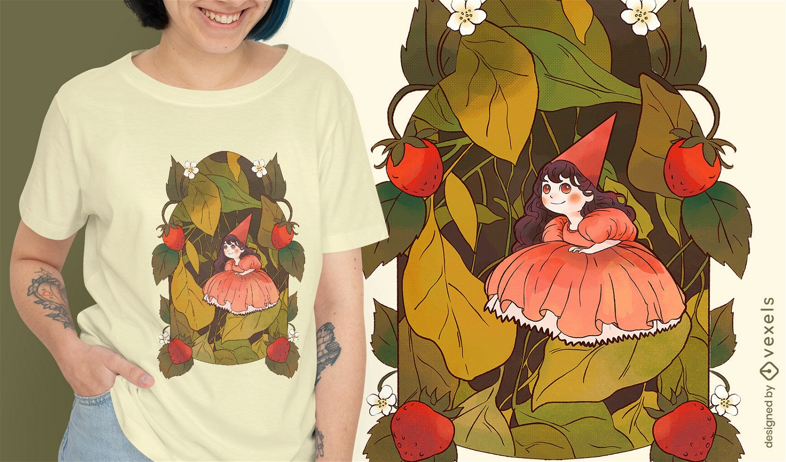 Erdbeerfeen-T-Shirt-Design