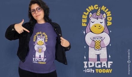 Unicorn with lemonade t-shirt design