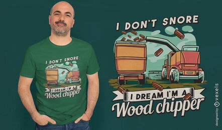 Diseño de camiseta de máquina astilladora de madera.