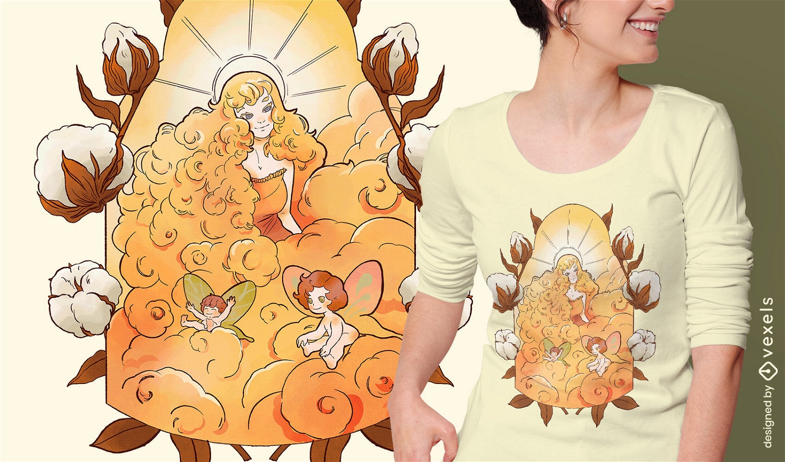 Cotton sun fairy t-shirt design