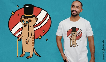 Design elegante de camiseta animal meerkat