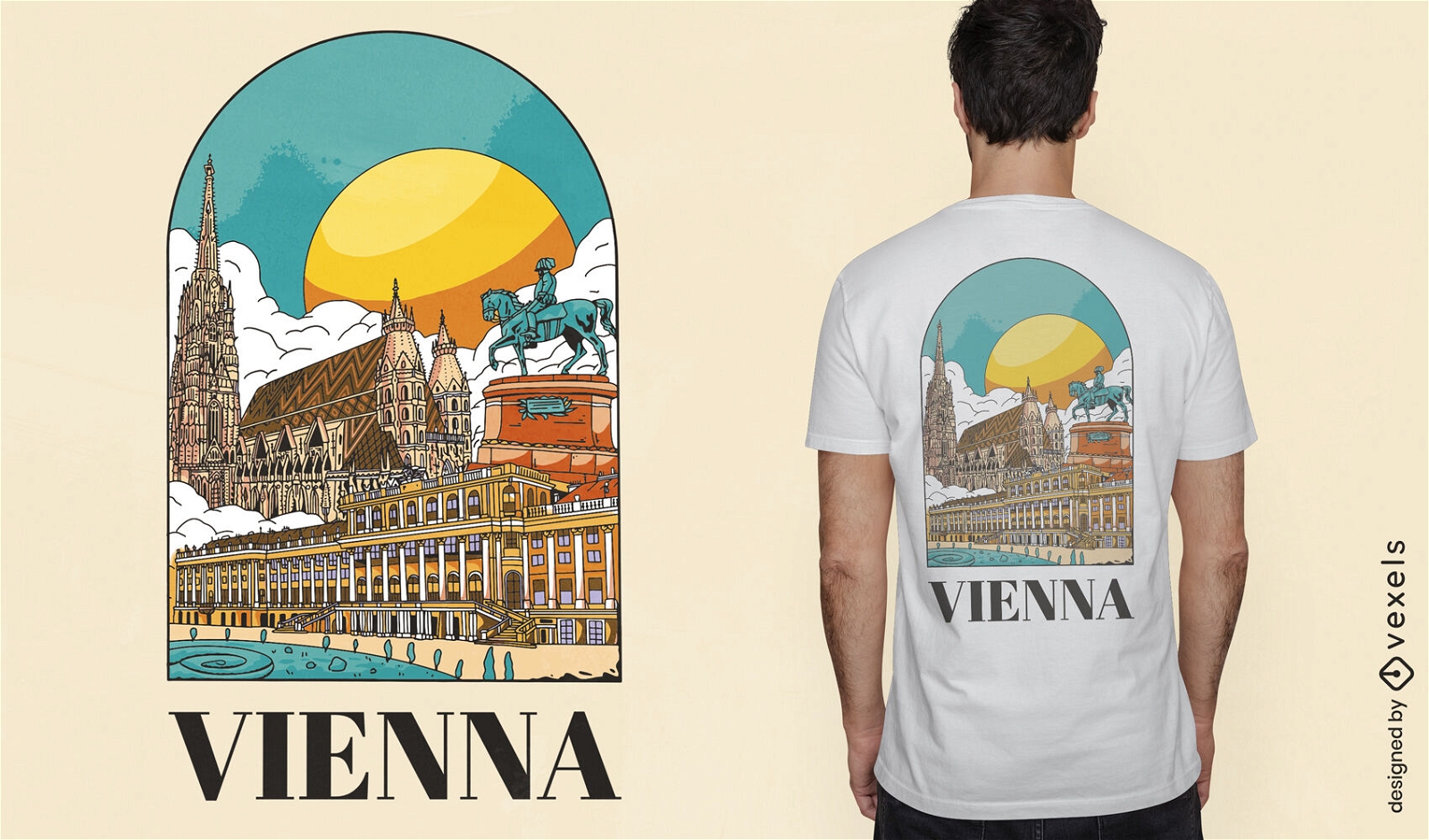 Design de camiseta de paisagem de Viena