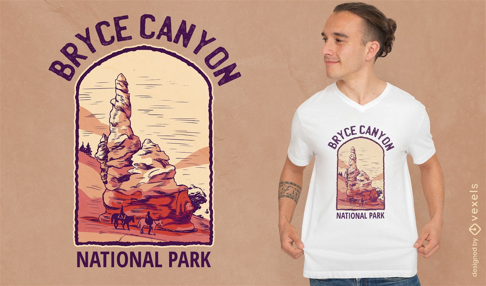 Diseño de camiseta del parque nacional del desierto.