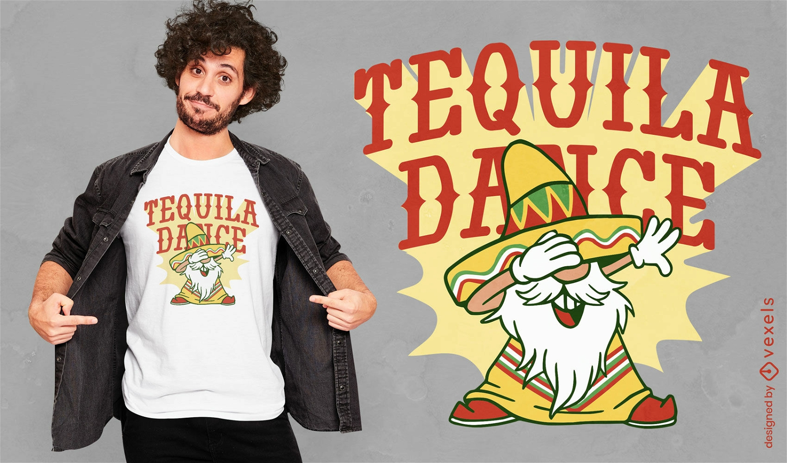 Diseño de camiseta de dabbing de hombre mexicano