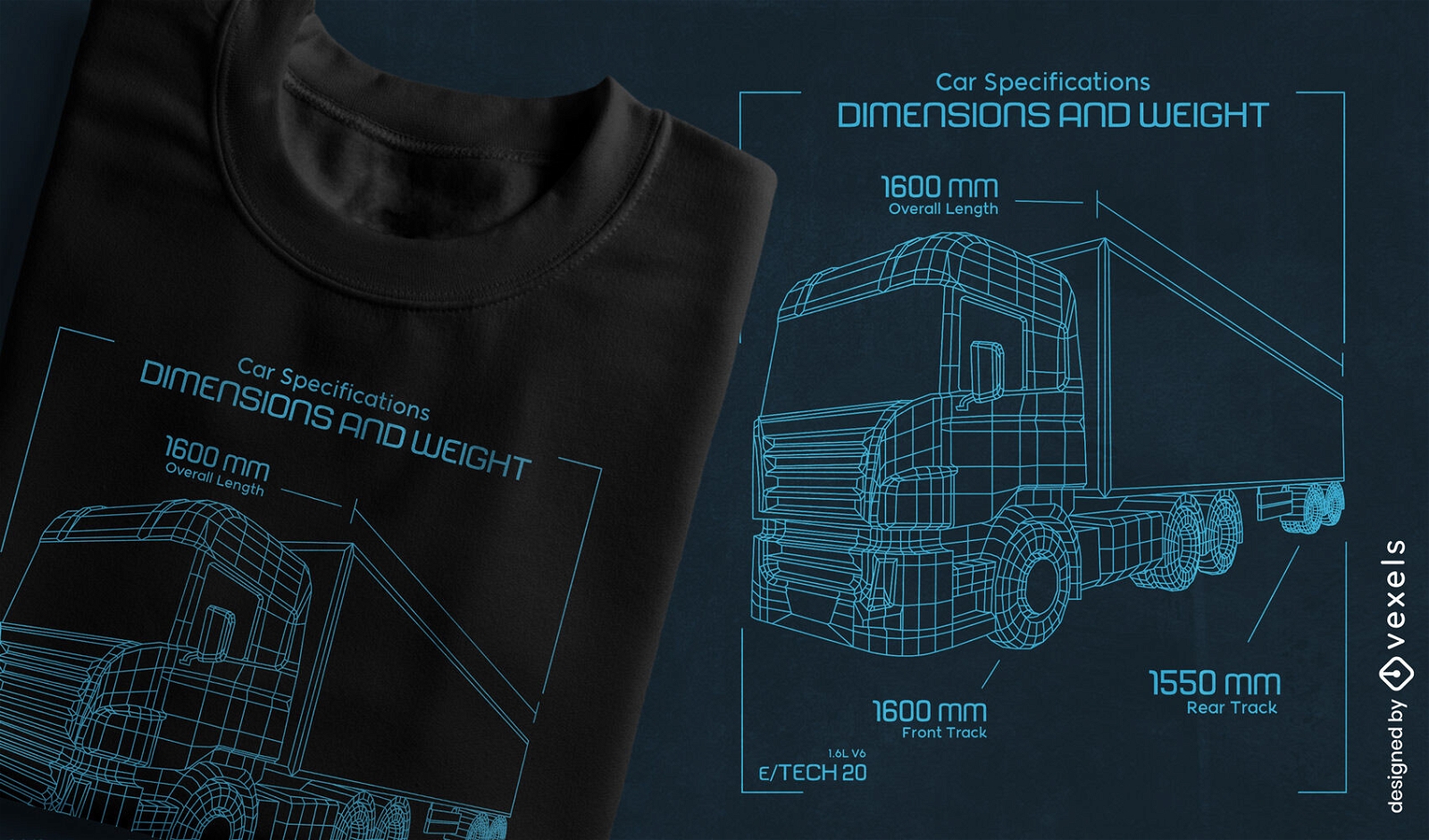 Design de camiseta de arte de linha de transporte de caminhão