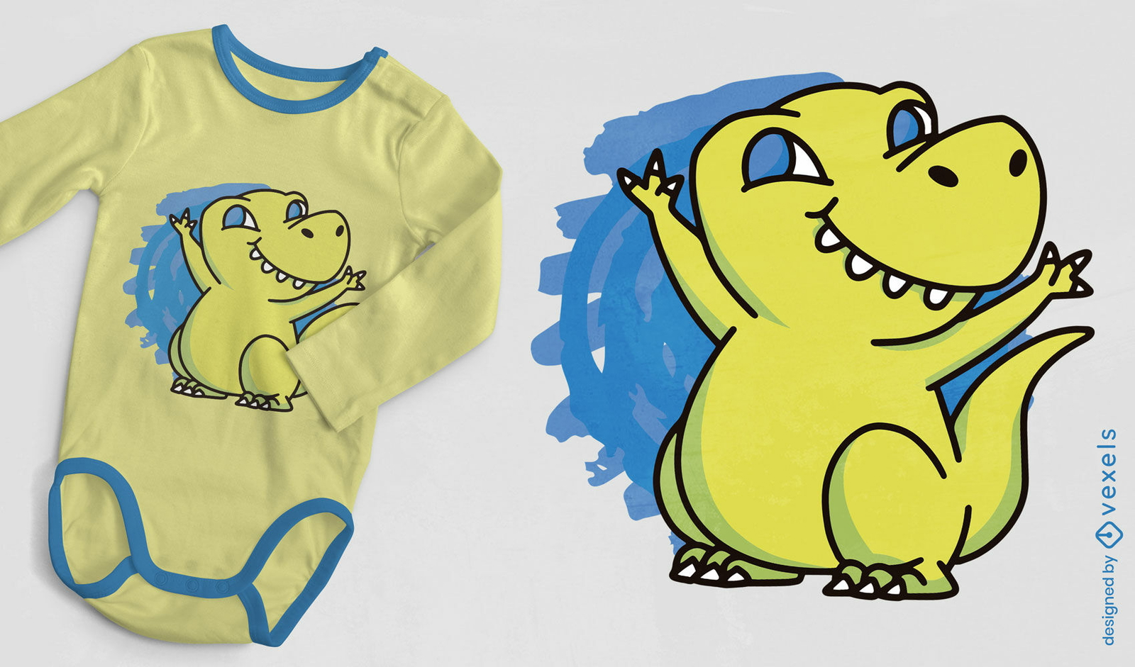 Design de camiseta de desenho animado de dinossauro bebê