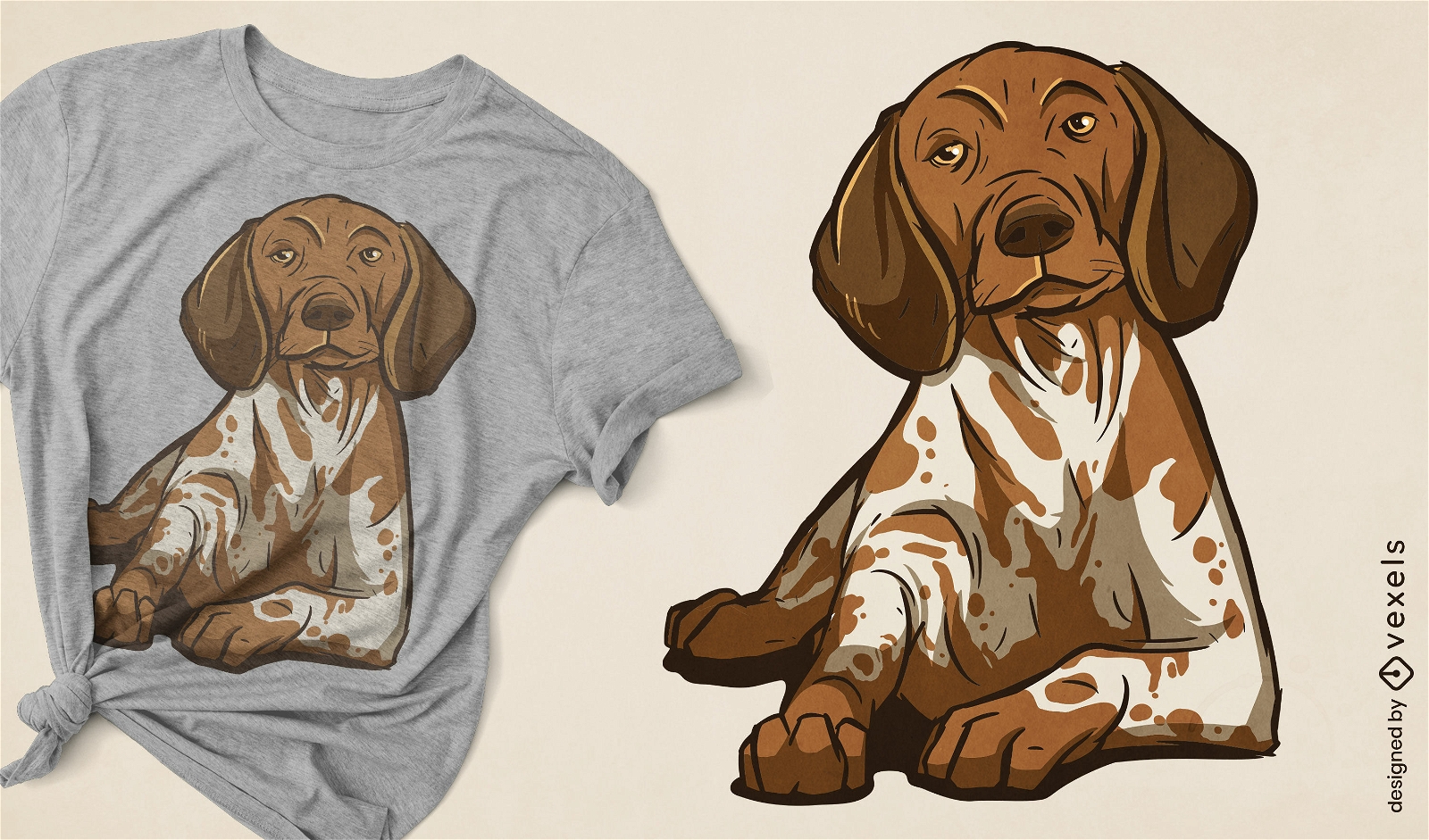 Design de t-shirt de cão alemão ponteiro de pêlo curto