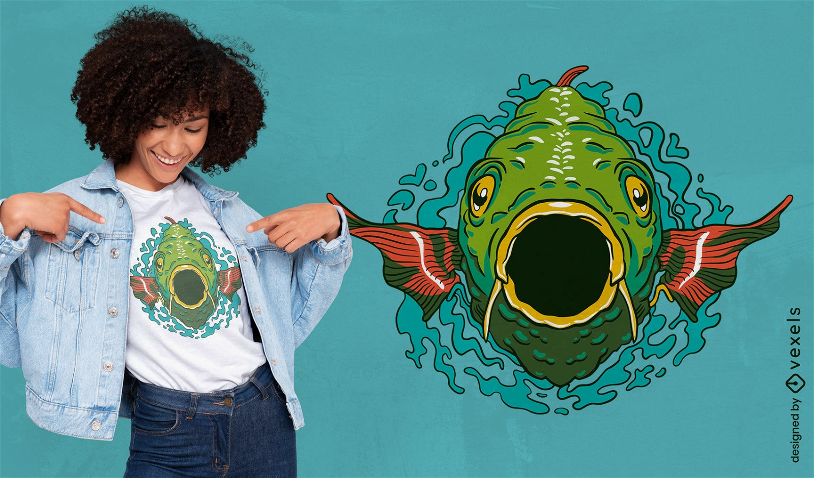 Design de camiseta de ilustra??o de peixe carpa