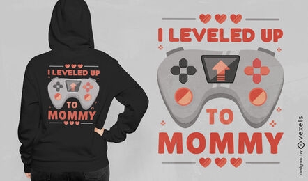 Design de camiseta desbloqueada no nível da mãe do joystick