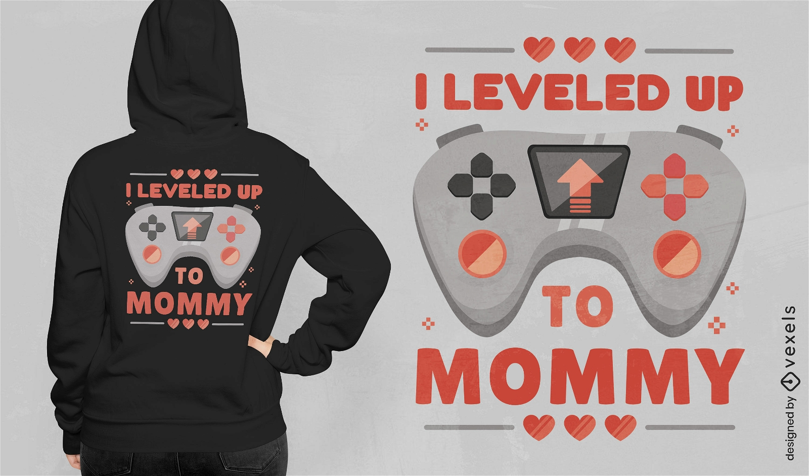 Diseño de camiseta desbloqueada con nivel de mamá de joystick