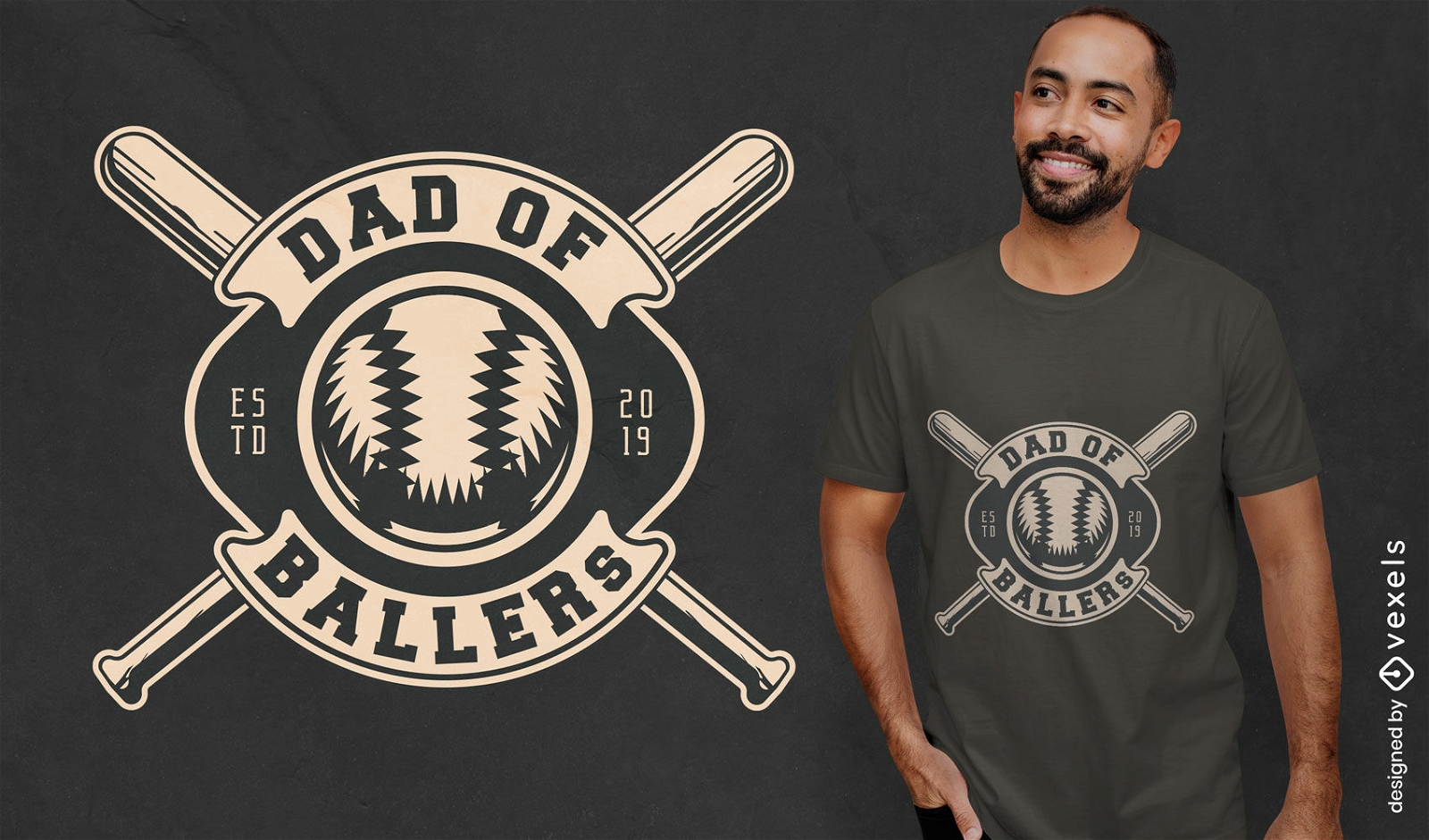 Diseño de camiseta de cita de papá de béisbol