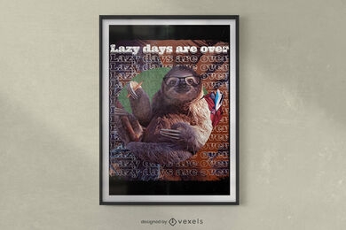 Design de cartaz de preguiça de dias preguiçosos