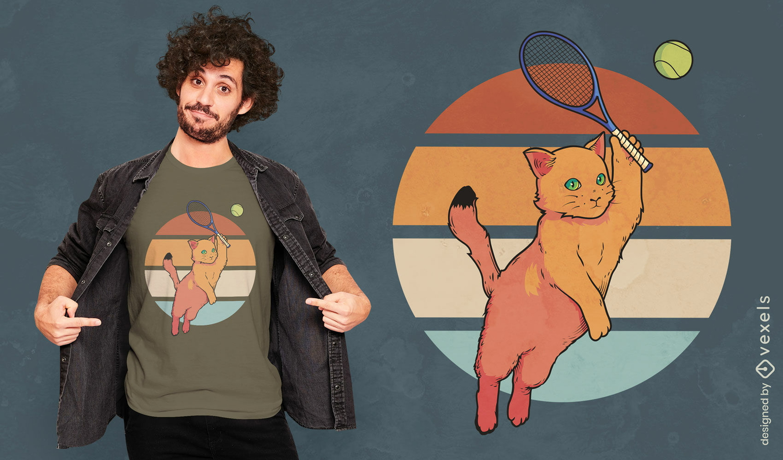 Gato jogando design de camiseta de tênis