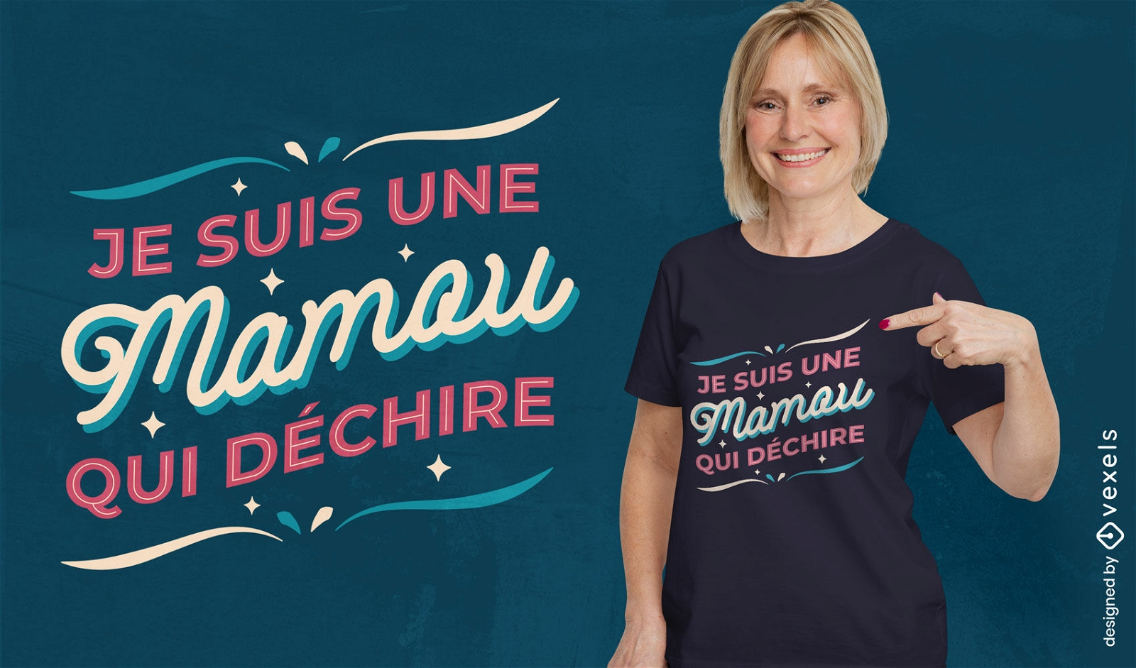Diseño de camiseta de letras de cita francesa de madre