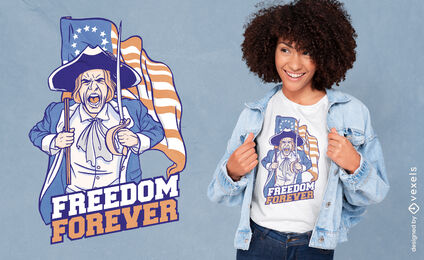 Soldat mit usa-flaggen-t-shirt-design