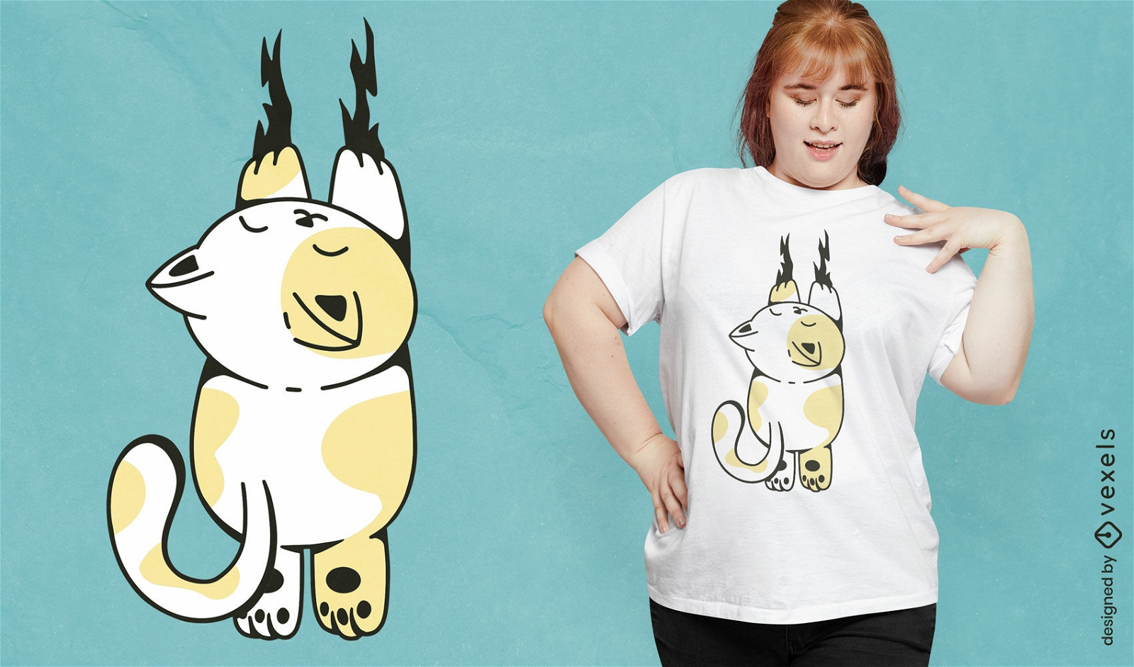 Kletterndes T-Shirt Design der niedlichen fetten Katze