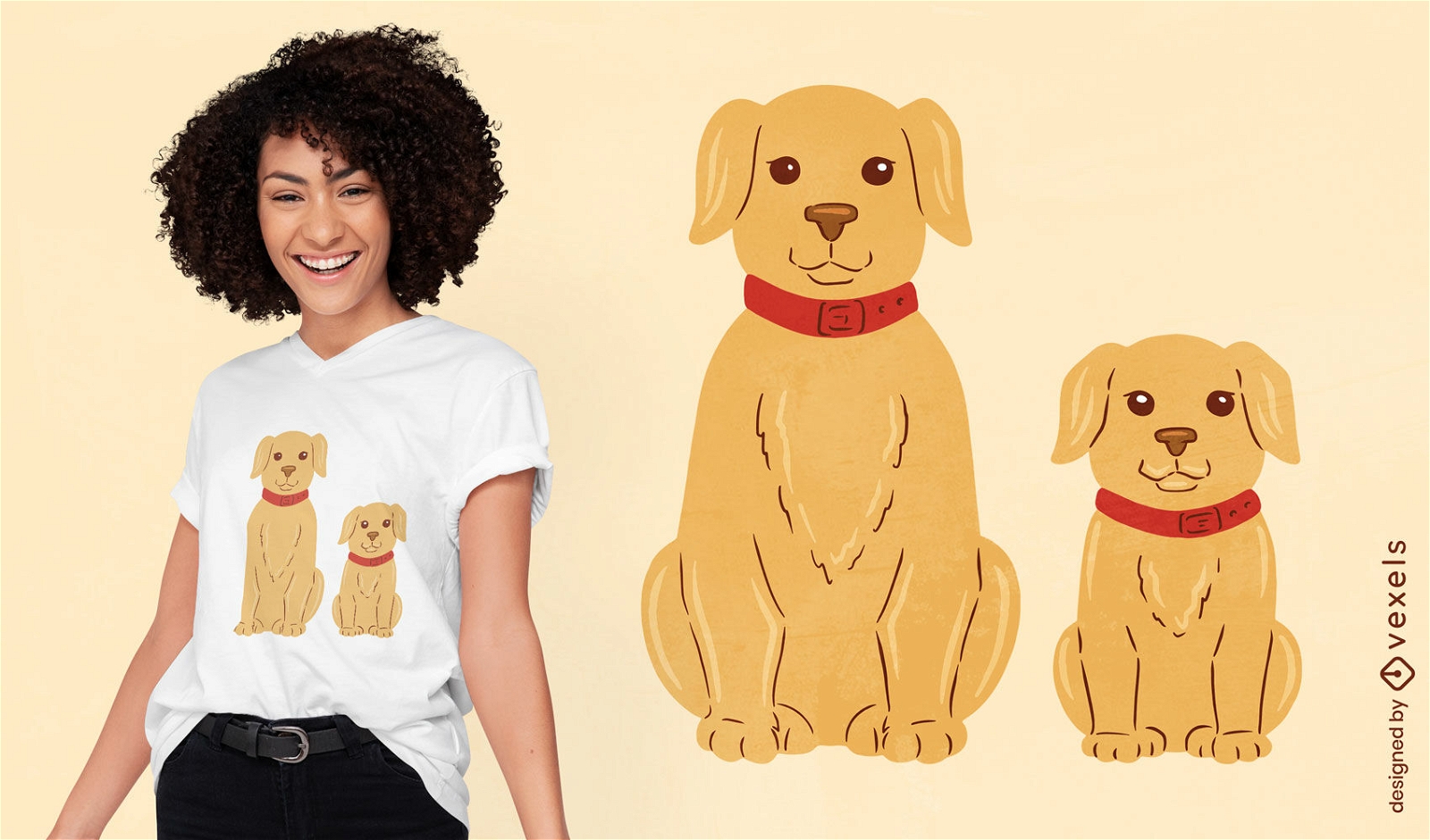 Design de camiseta de cães Labrador Retrievers