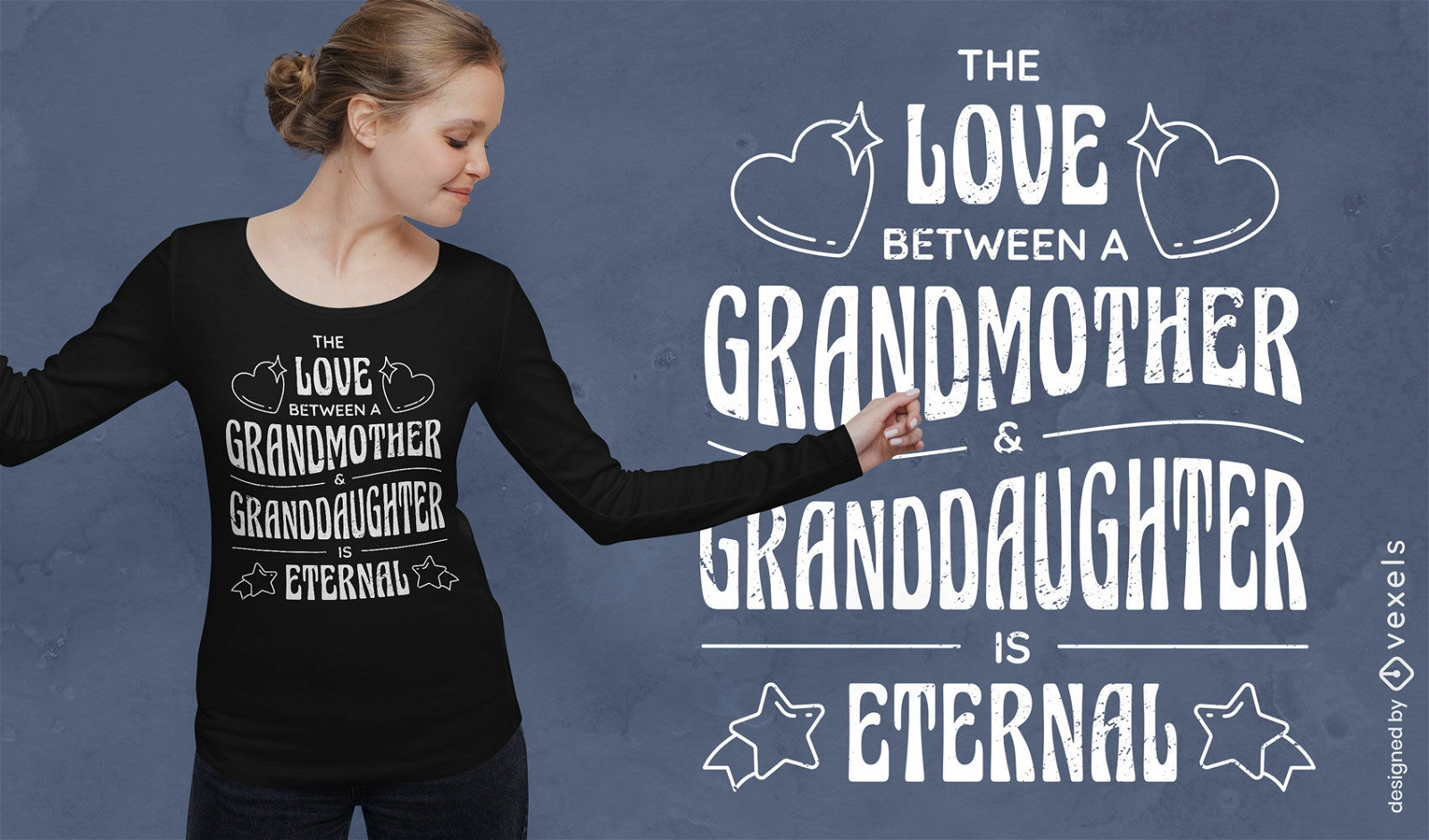Design de camiseta com citação de avó