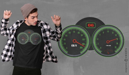 Motorrad-Tachometer-T-Shirt-Design
