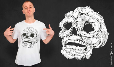 Carp fish skull t-shirt design