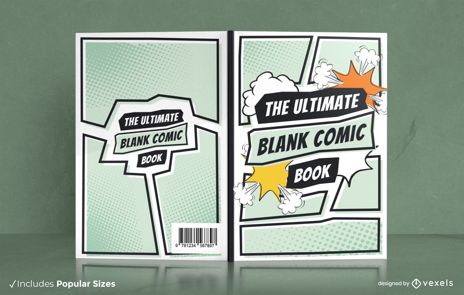Blank comic magazine book cover design