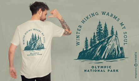 Diseño de camiseta de cita del parque nacional olímpico