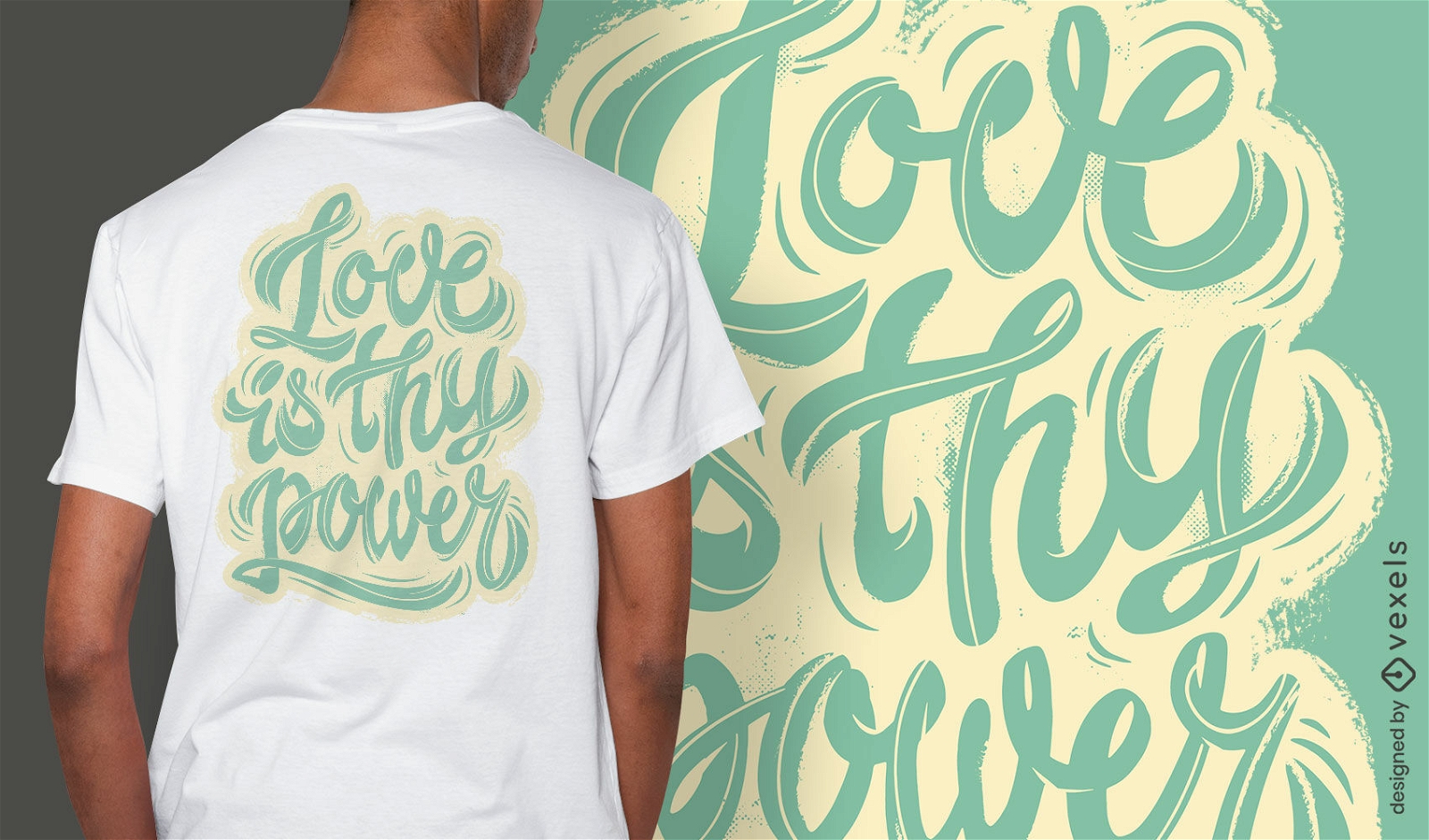 Design de camiseta com citação de amor de poder