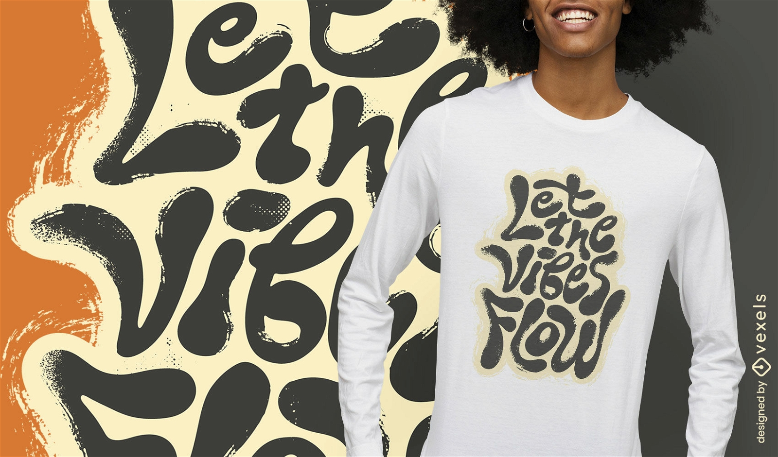 Let the vibes flow quote t-shirt design