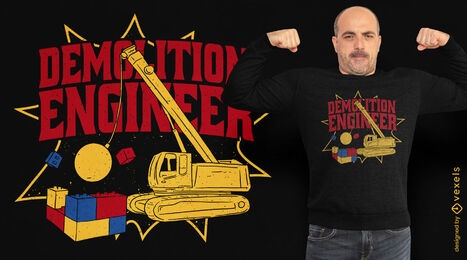Toy wrecking ball truck t-shirt design