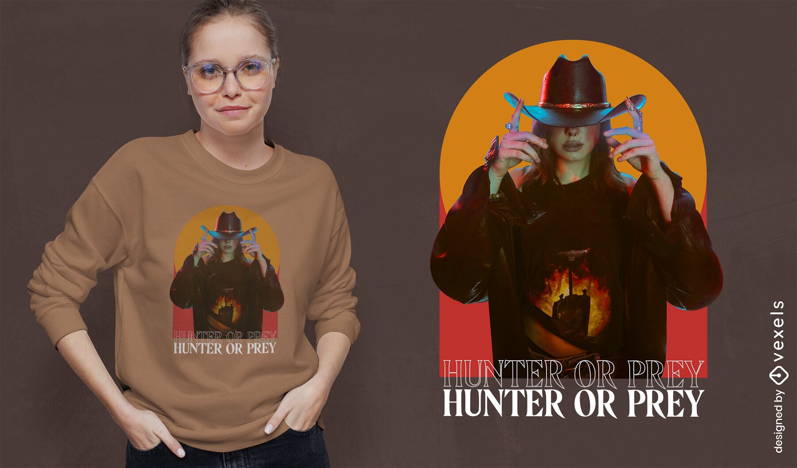 Cowgirl hunter t-shirt design